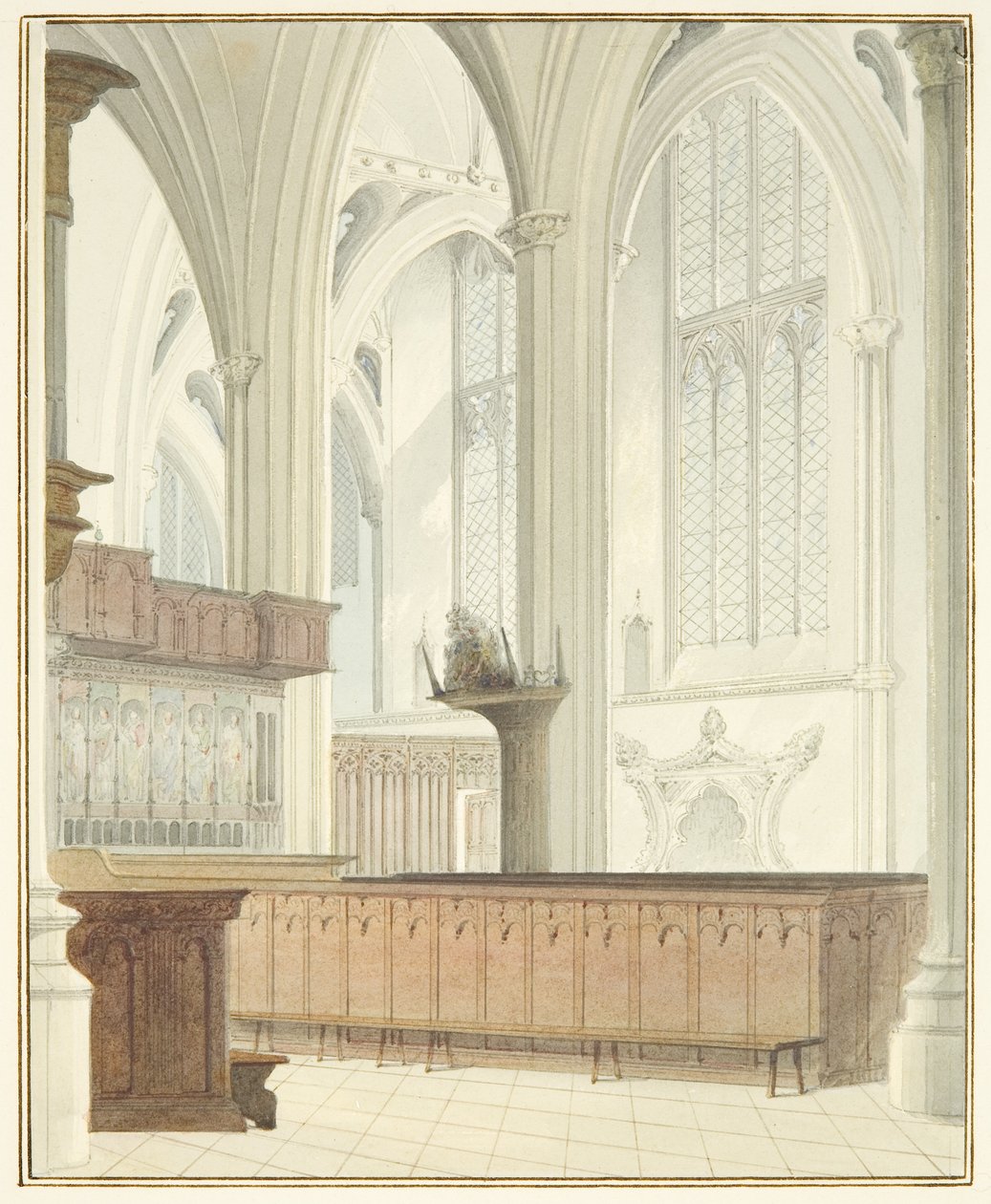 Interior de la Catedral de Bristol, cerca del órgano de Thomas Leeson the Elder Rowbotham