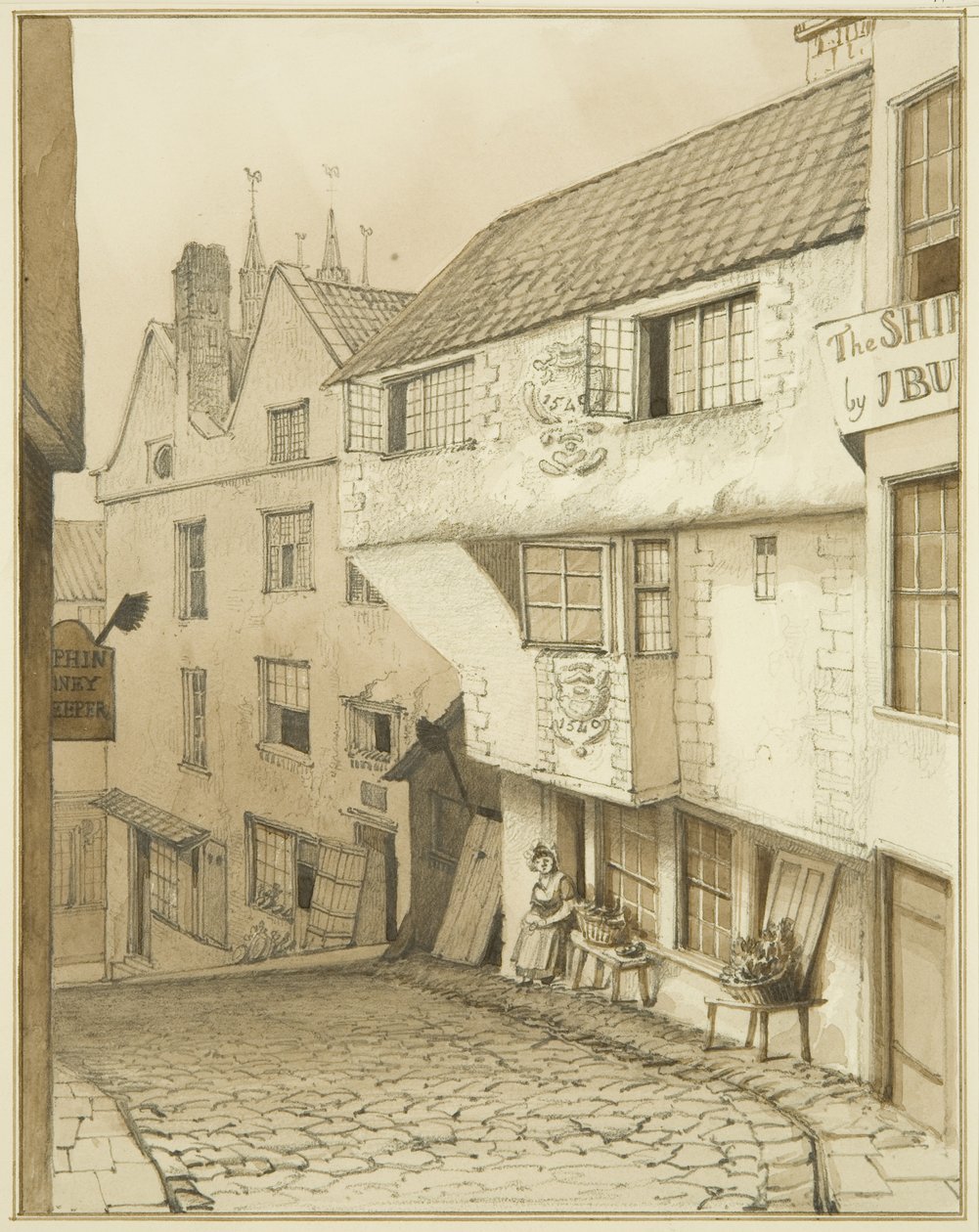 Extremo inferior de Steep Street, con casa de Thomas Leeson the Elder Rowbotham