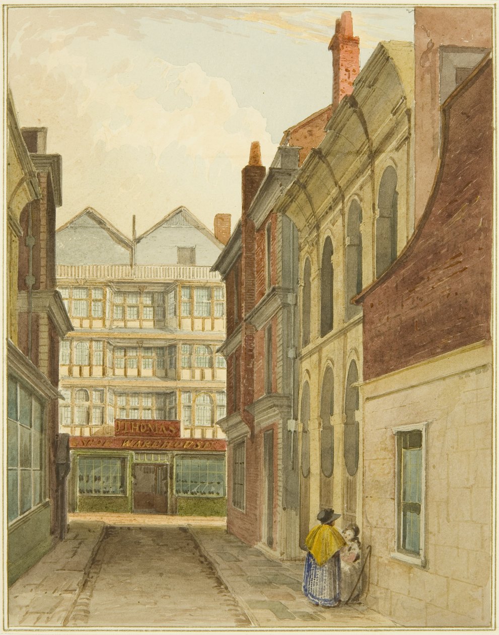 Calle Mary-le-Port vista desde el Mercado de Queso de Thomas Leeson the Elder Rowbotham
