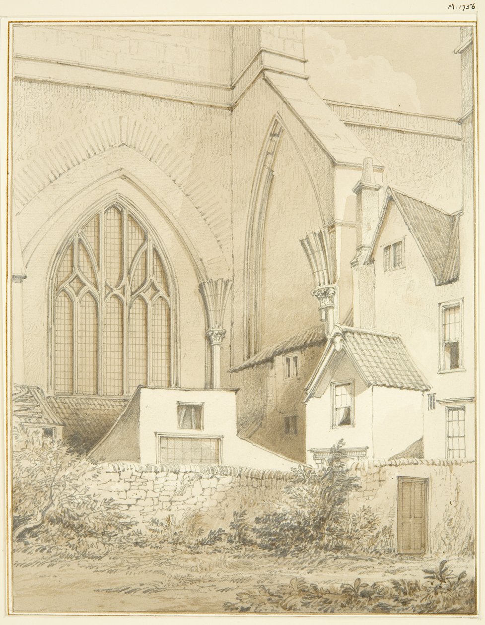 Ángulo noroeste de la Catedral de Bristol de Thomas Leeson the Elder Rowbotham