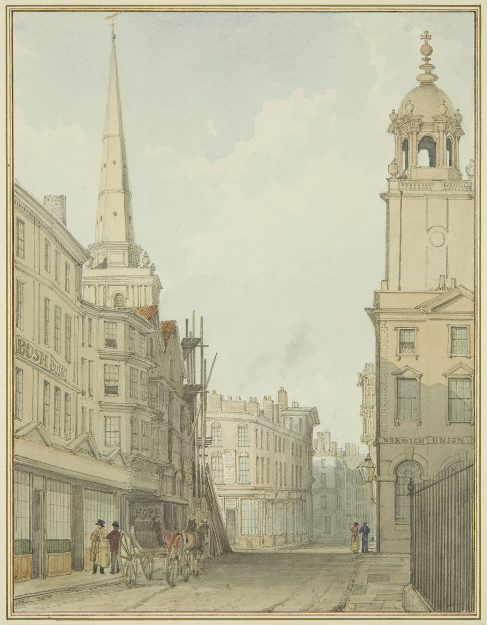 Parte de Corn Street y Wine Street de Thomas Leeson the Elder Rowbotham