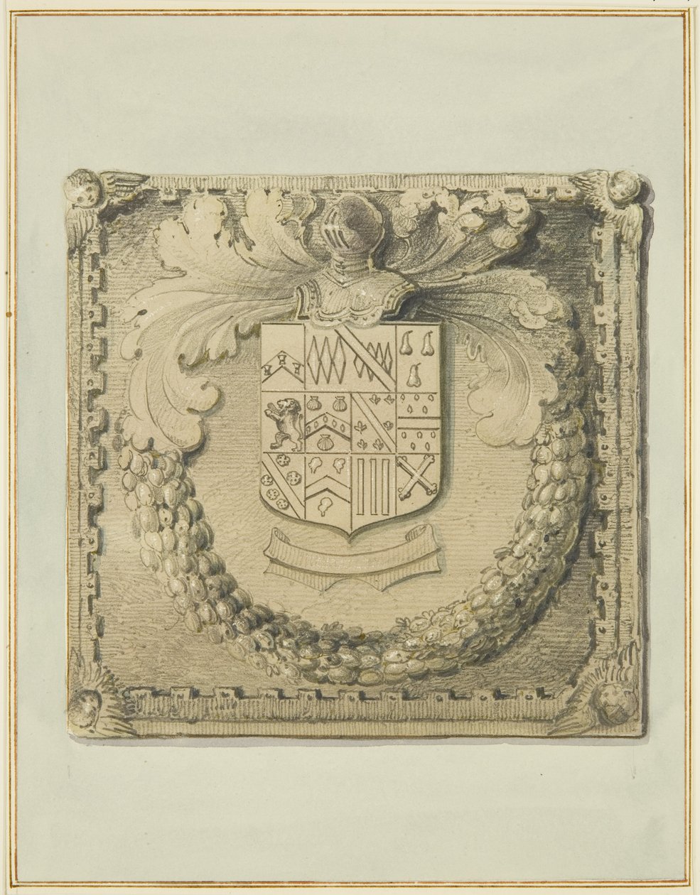 Escudo de armas de piedra sobre la puerta norte de Barr