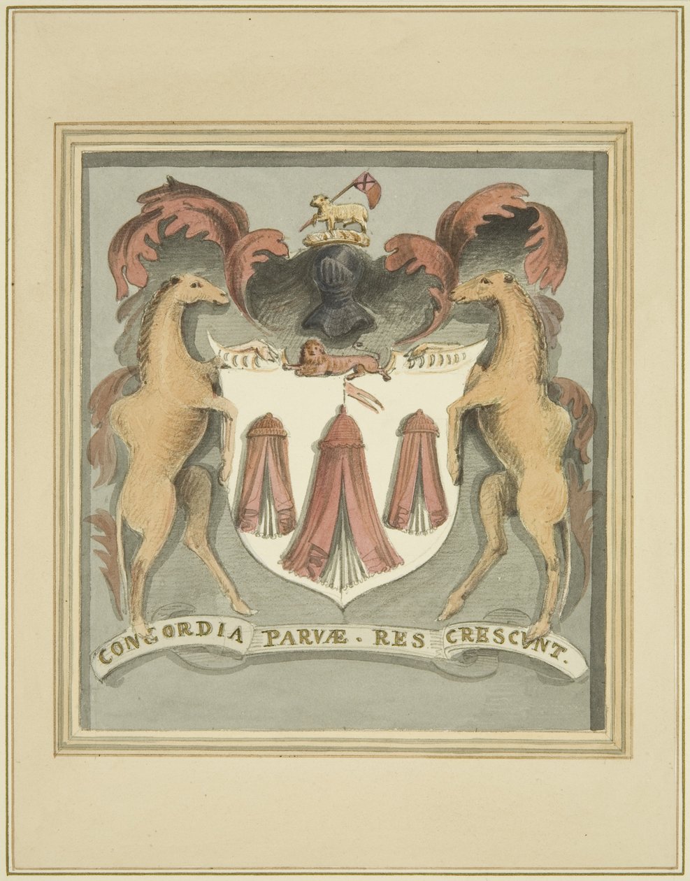 Escudo de los sastres en las casas de beneficencia de los sastres mercantes de Thomas Leeson the Elder Rowbotham