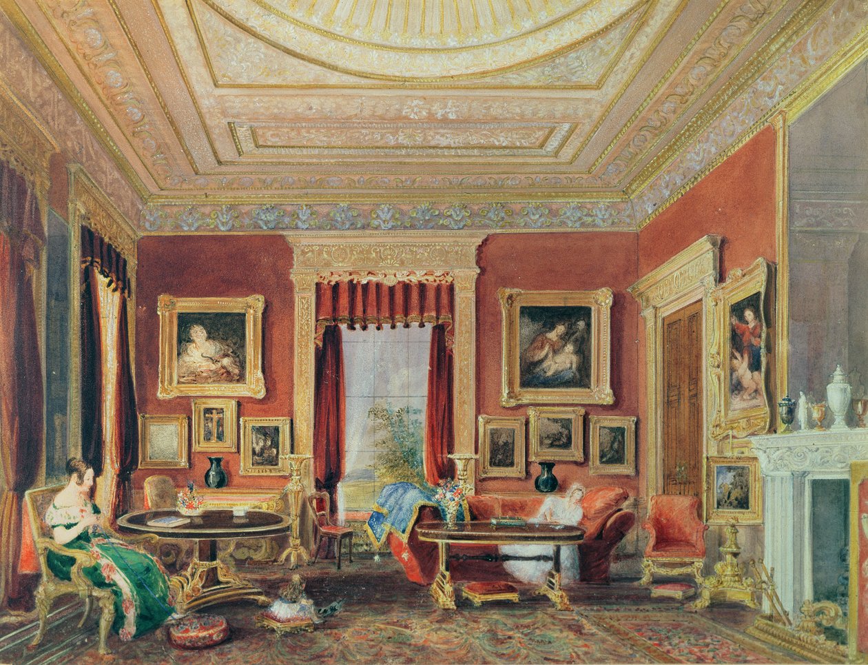 La Sala de Dibujo, Leigh Court, Bristol, c.1840 de Thomas Leeson the Elder Rowbotham
