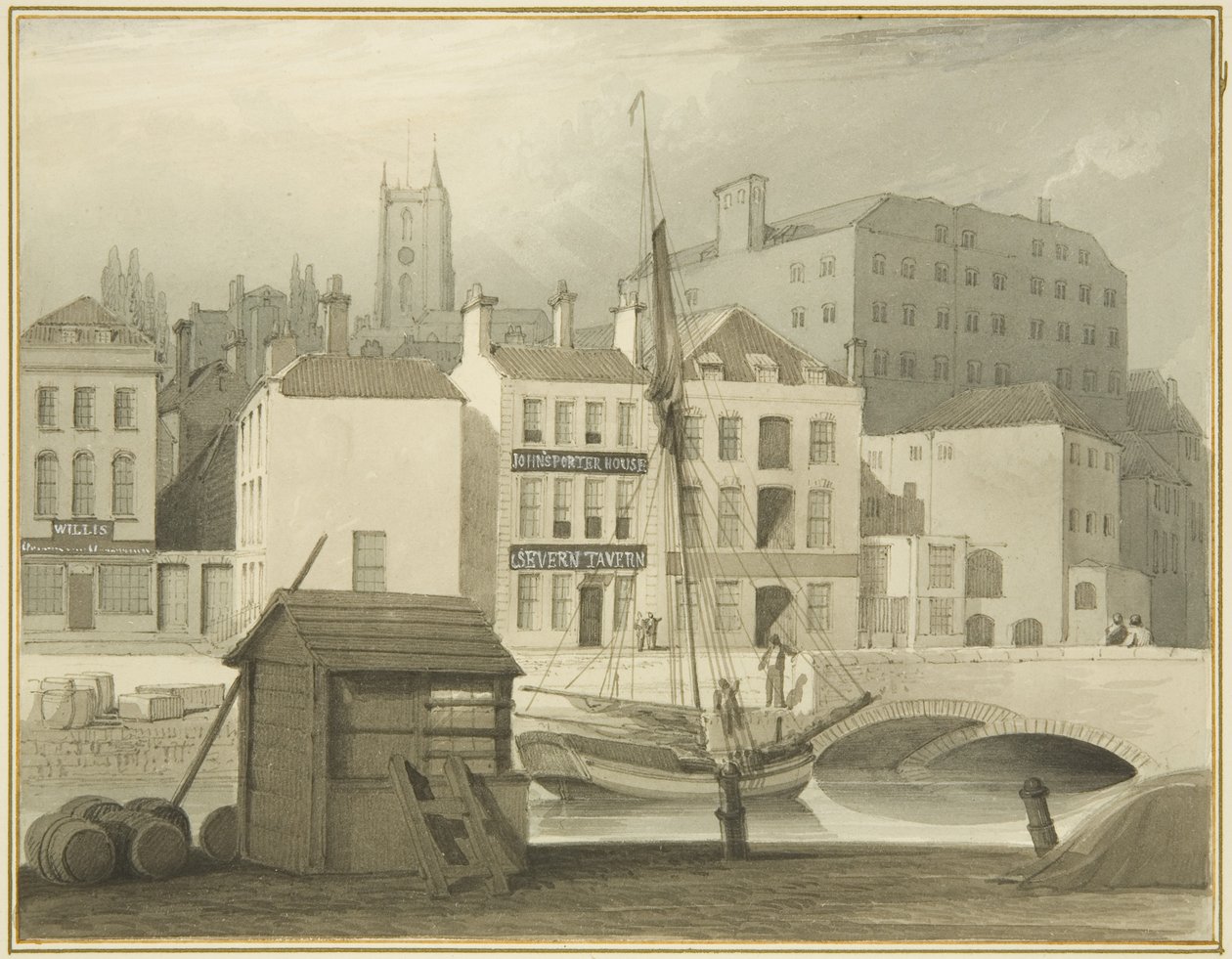 El Puente de Piedra en la cabecera del muelle (St Giles