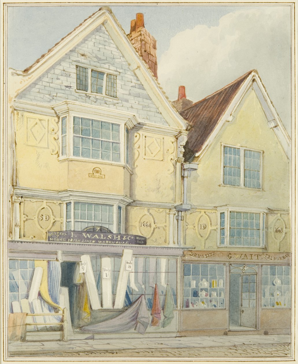 Dos casas antiguas en el lado norte de Castle Street de Thomas Leeson the Elder Rowbotham