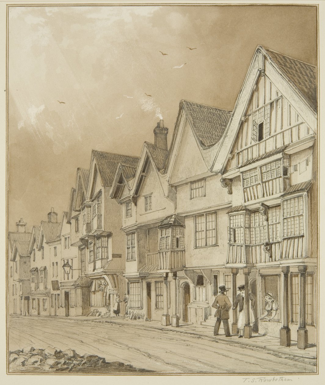 Lado oeste, Temple Street, desde las Casas de Beneficencia de White de Thomas Leeson the Elder Rowbotham
