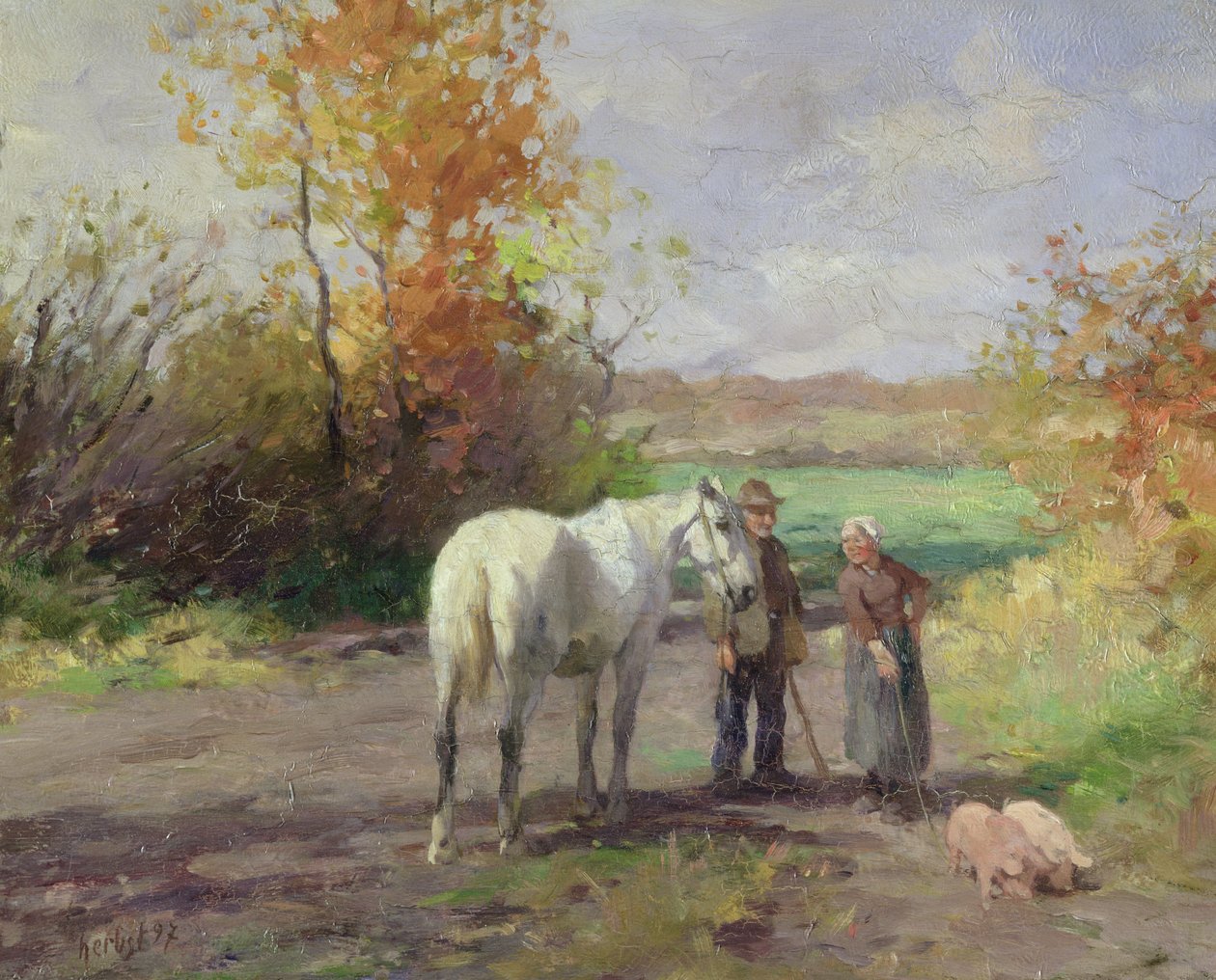 Encuentro en el camino al campo, 1897 de Thomas Ludwig Herbst