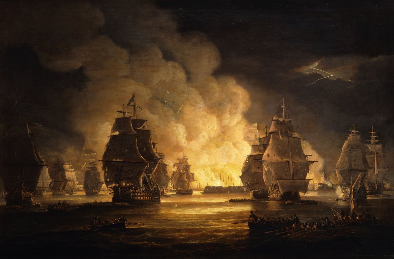 La batalla de Argel: El bombardeo, 1824 de Thomas Luny