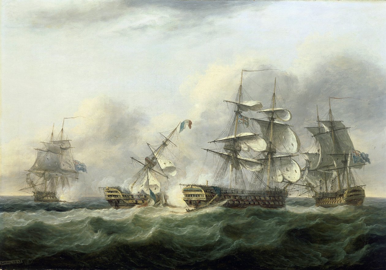 La captura del buque francés "Guillaume Tell", el 31 de marzo de Thomas Luny