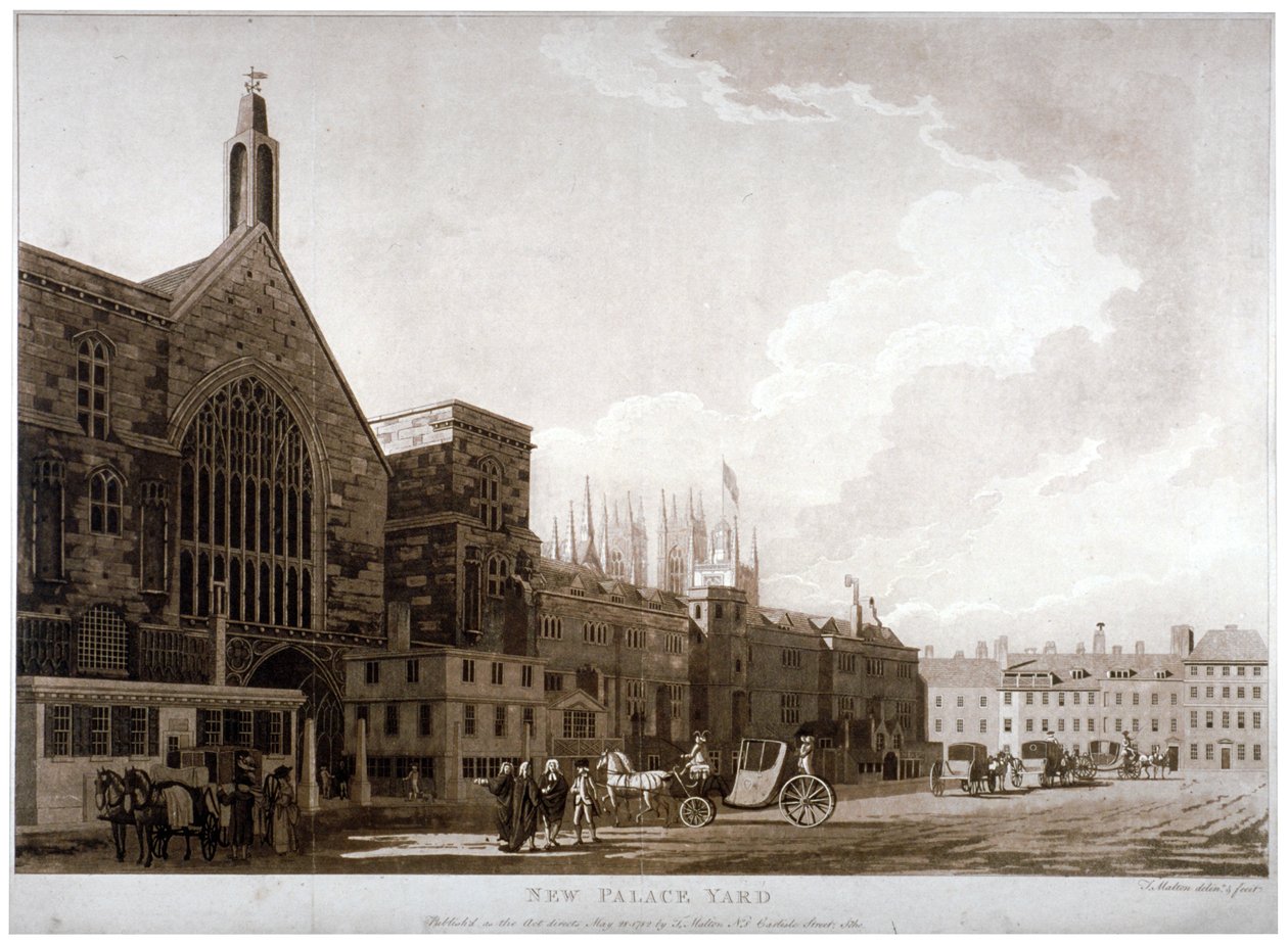 New Palace Yard y la entrada al Westminster Hall, Londres, 1782 de Thomas Malton II