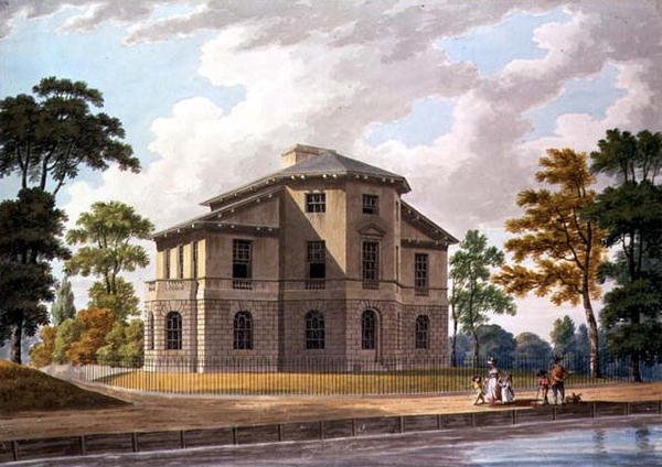 Vista noreste de la villa de Sir Charles Azgill en Richmond de Thomas Malton Jnr.