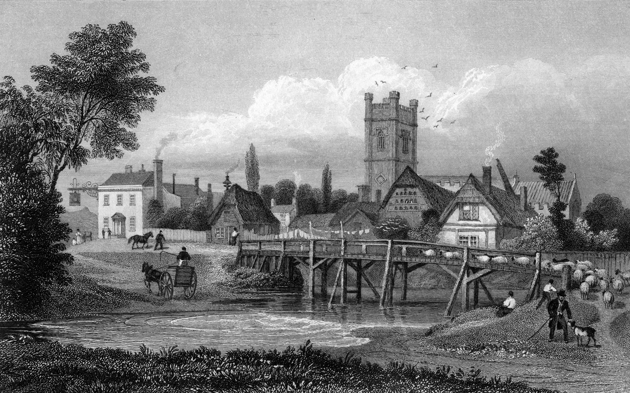 Easton, cerca de Great Dunmow, Essex, grabado por Henry Adlard, 1832 de Thomas Mann Baynes
