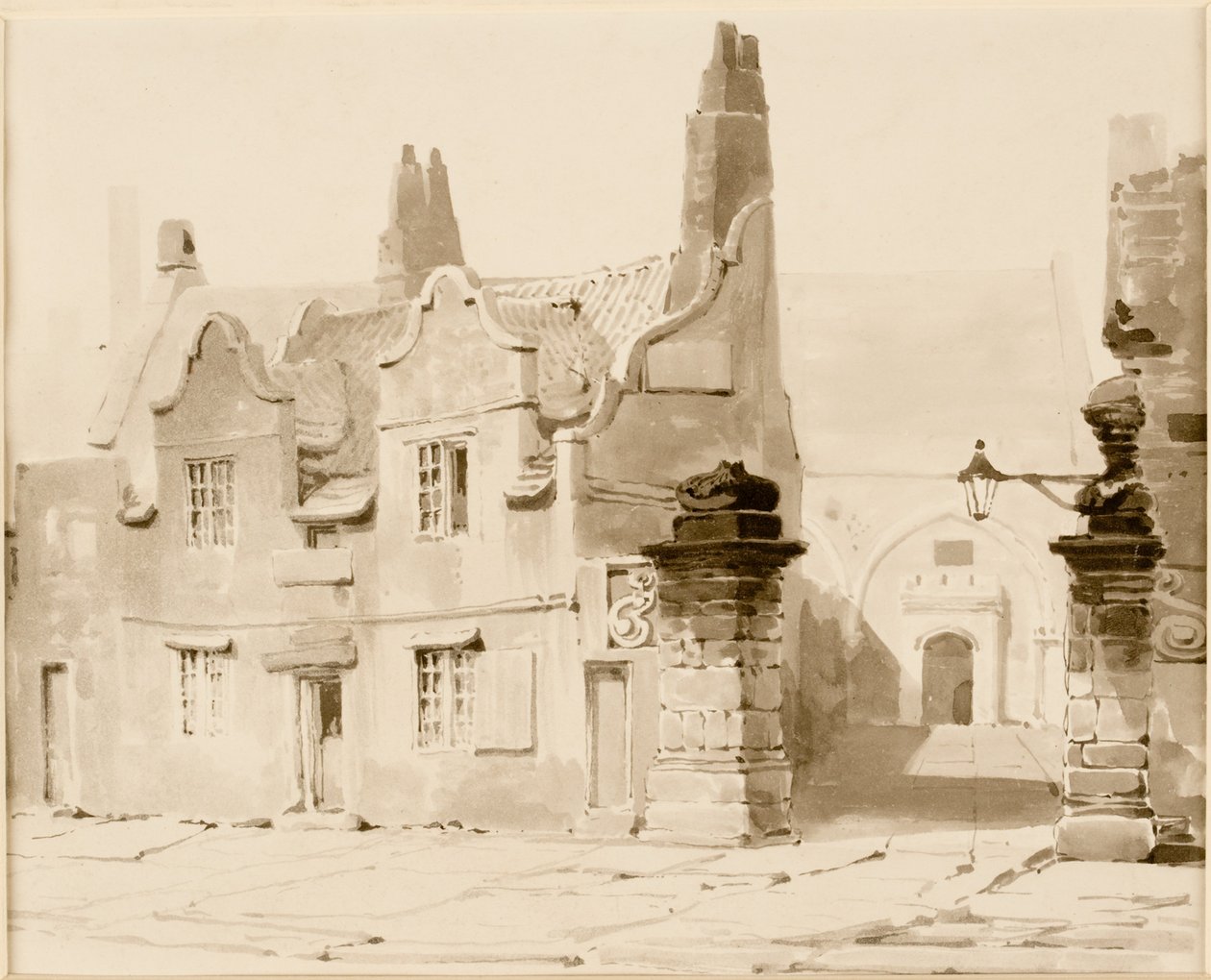 Entrada a la escuela de gramática en el Hospital de Santa María en la Puerta Oeste de Thomas Miles Richardson