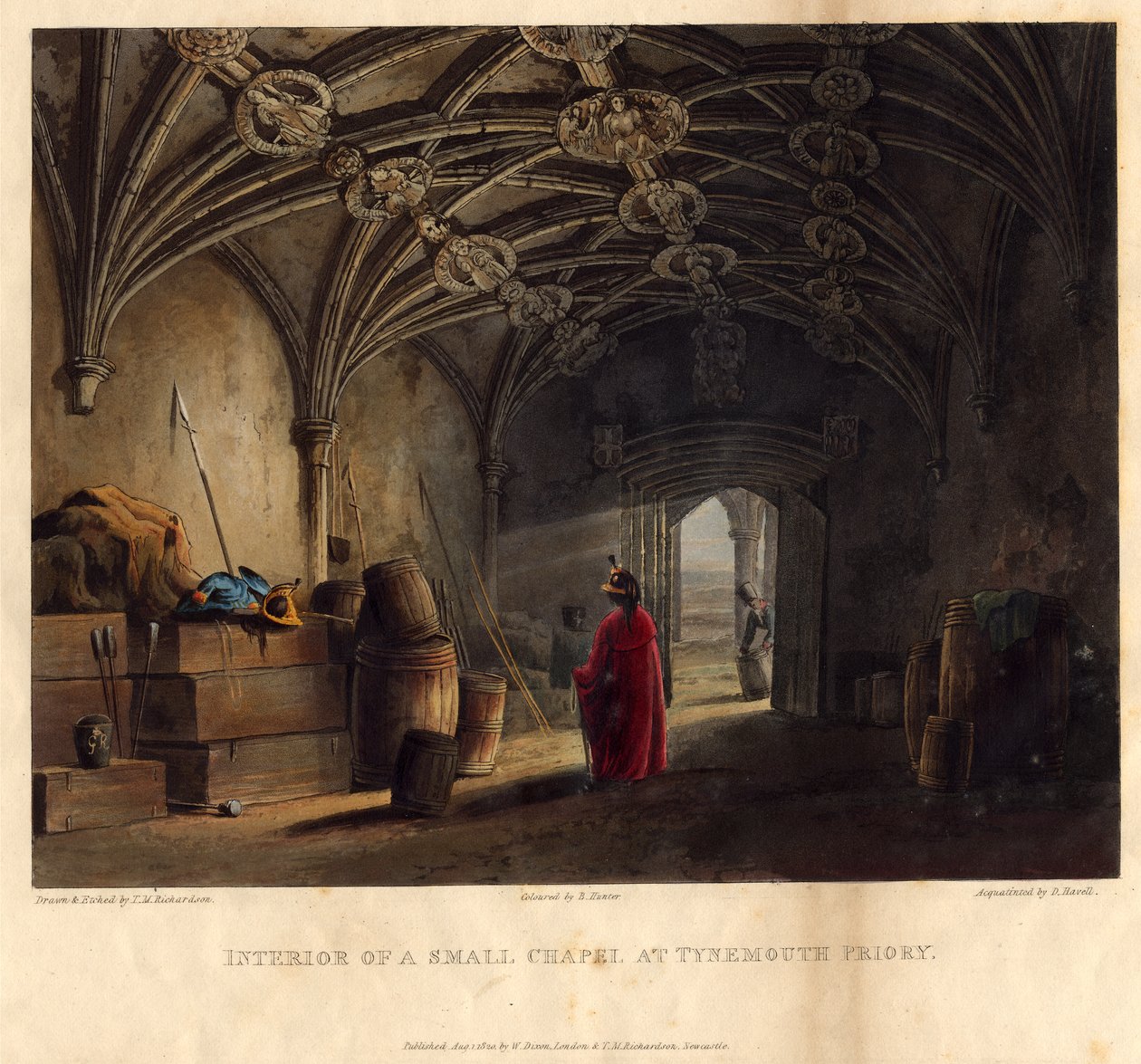 Interior de una pequeña capilla en la Abadía de Tynemouth, 1820 de Thomas Miles Richardson