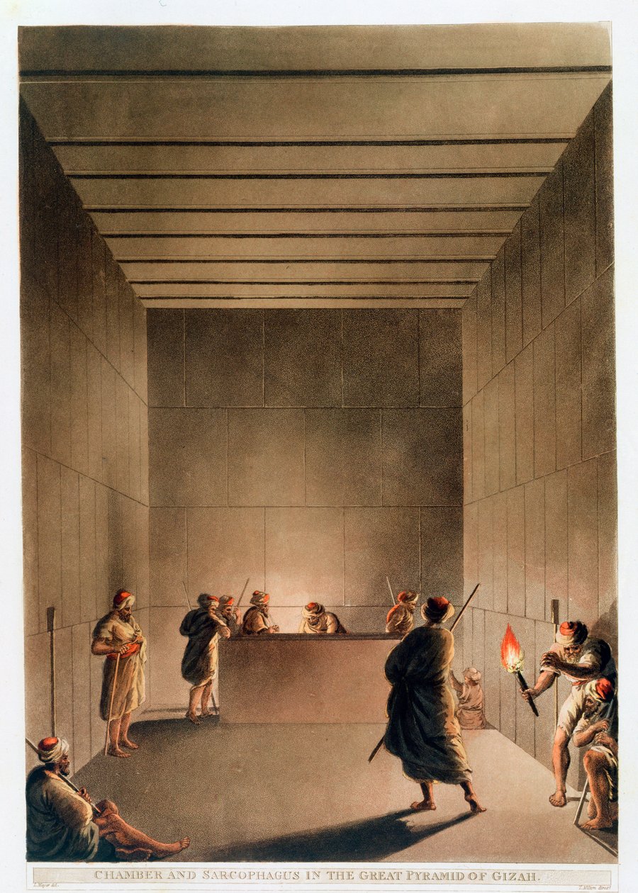 Cámara y Sarcófago en la Gran Pirámide de Giza, Egipto, 1802 de Thomas Milton
