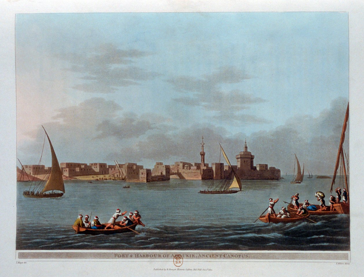 Fuerte y puerto de Aboukir, Canopus antiguo, Egipto, 1801 de Thomas Milton