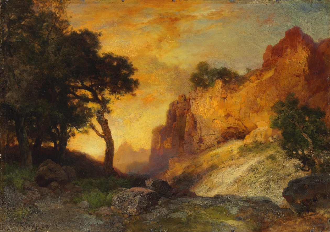 Un cañón lateral, Gran Cañón, Arizona, 1905 de Thomas Moran
