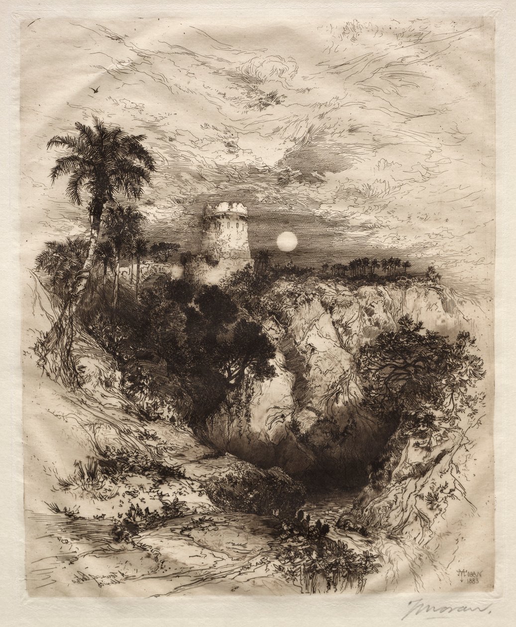 Una torre de Cortés, 1883 de Thomas Moran