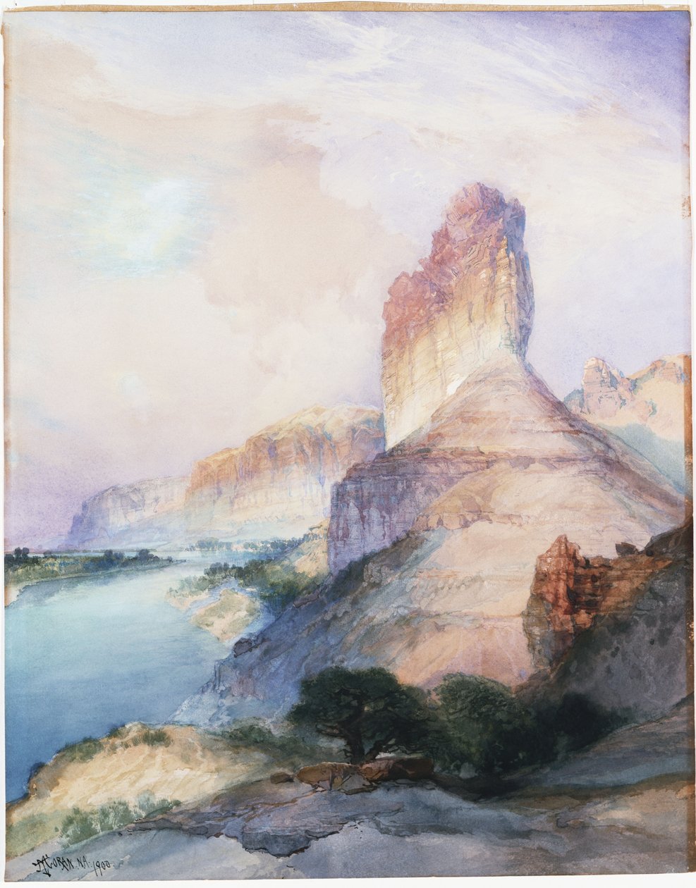 Castillo Butte, Río Verde, Wyoming de Thomas Moran