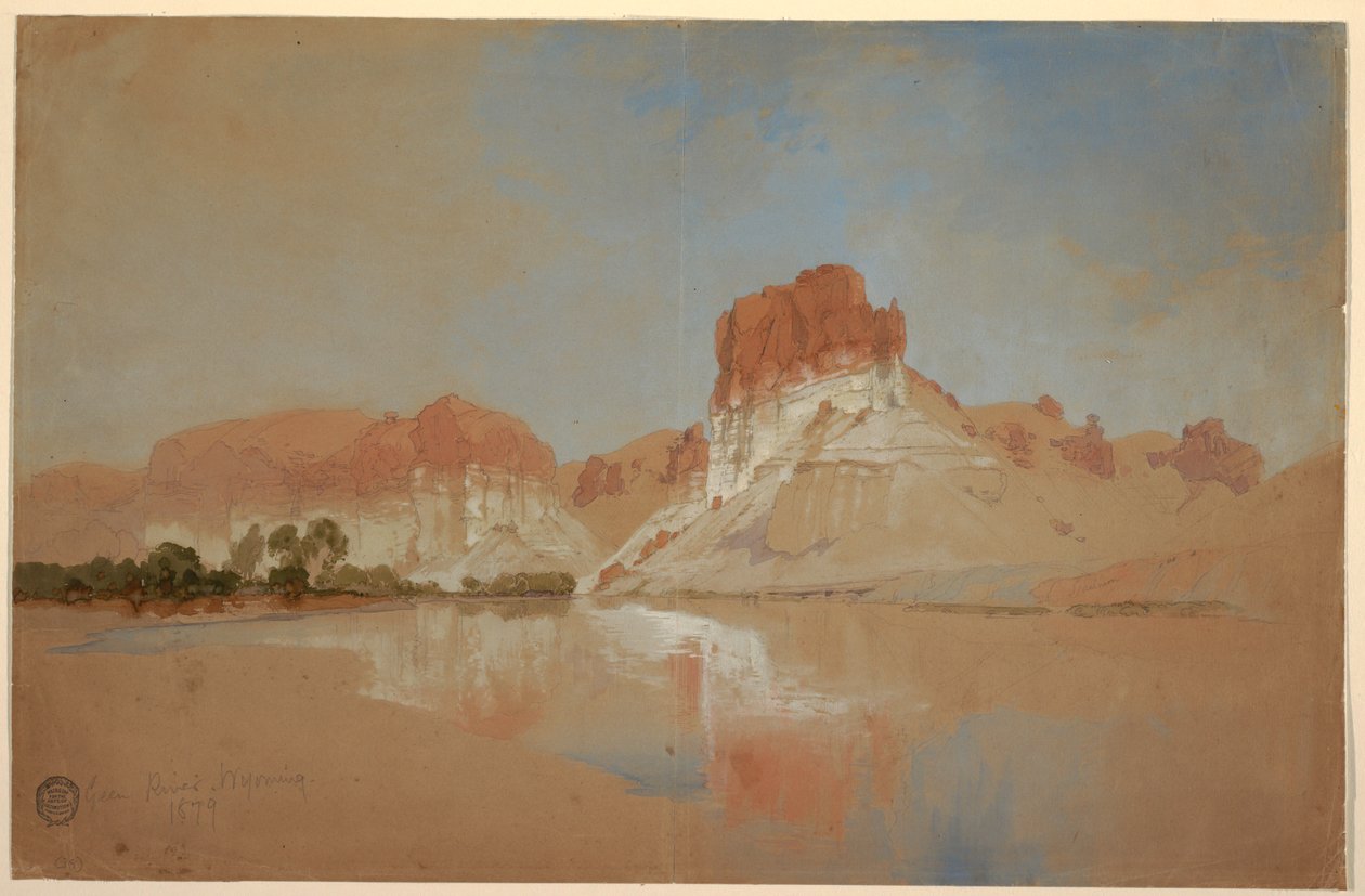 Dibujo, Green River, Territorio de Wyoming, 1879 de Thomas Moran