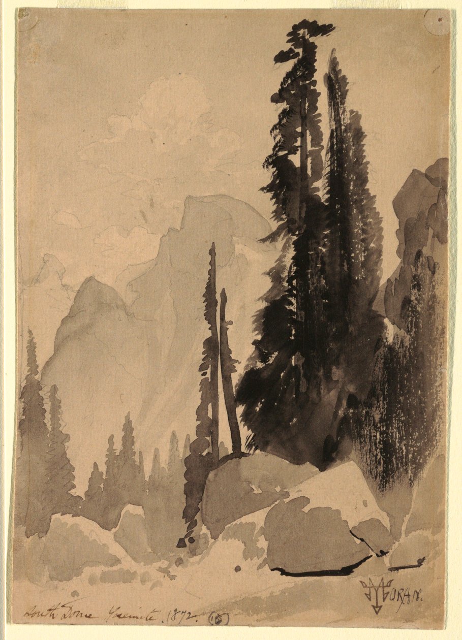Dibujo, Half Dome, Yosemite, 1872 de Thomas Moran