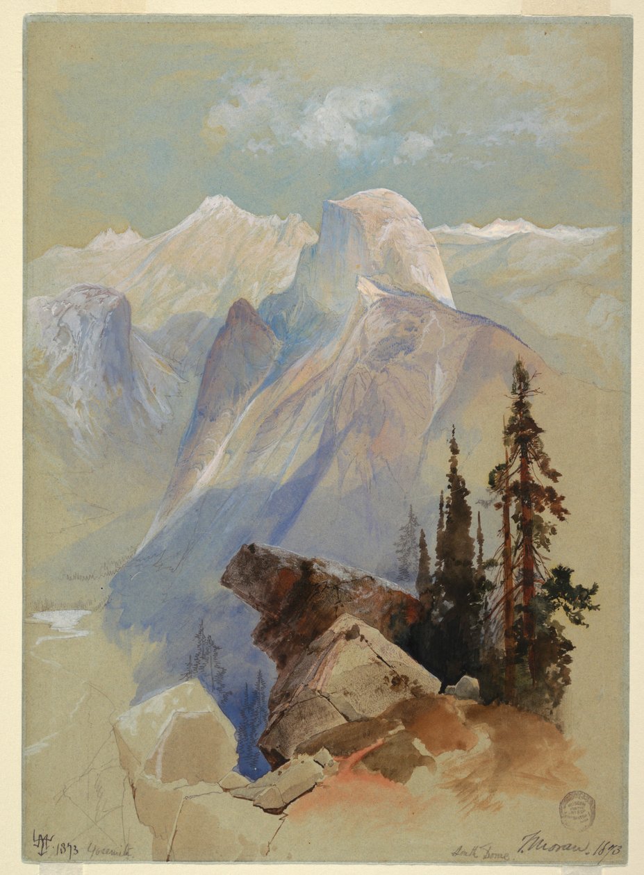 Dibujo, Half Dome, Yosemite, 1873 de Thomas Moran