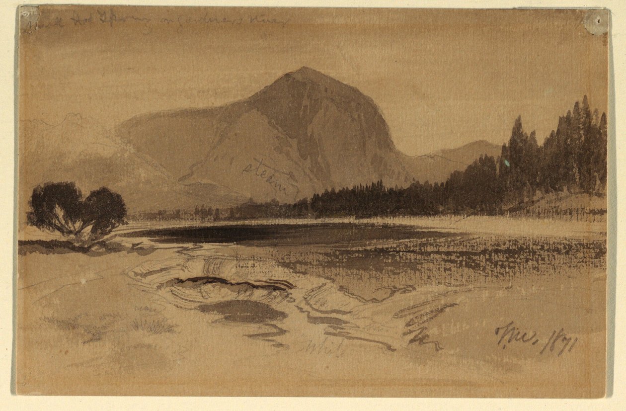 Dibujo, Aguas termales en el río Gardener
