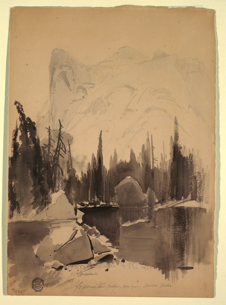 Dibujo, Mirror Lake, Yosemite, 1872 de Thomas Moran