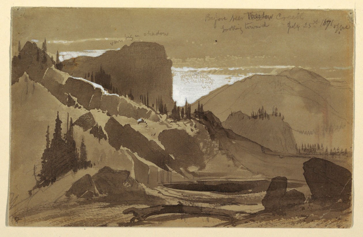 Dibujo, cerca de Meadow Creek, Utah, 25 de julio de 1871 de Thomas Moran