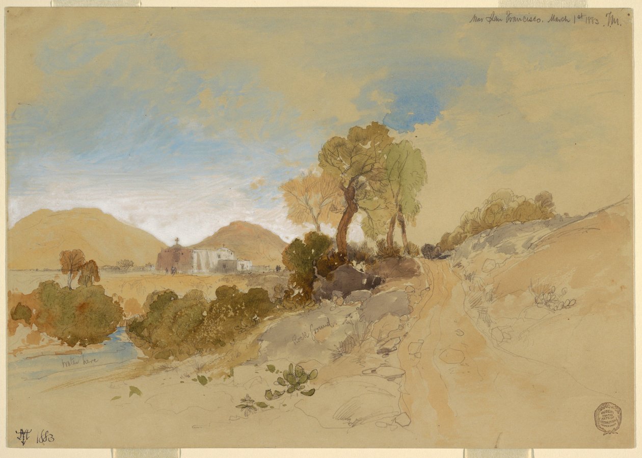 Dibujo, cerca de San Francisco, México, 1 de marzo de 1883 de Thomas Moran