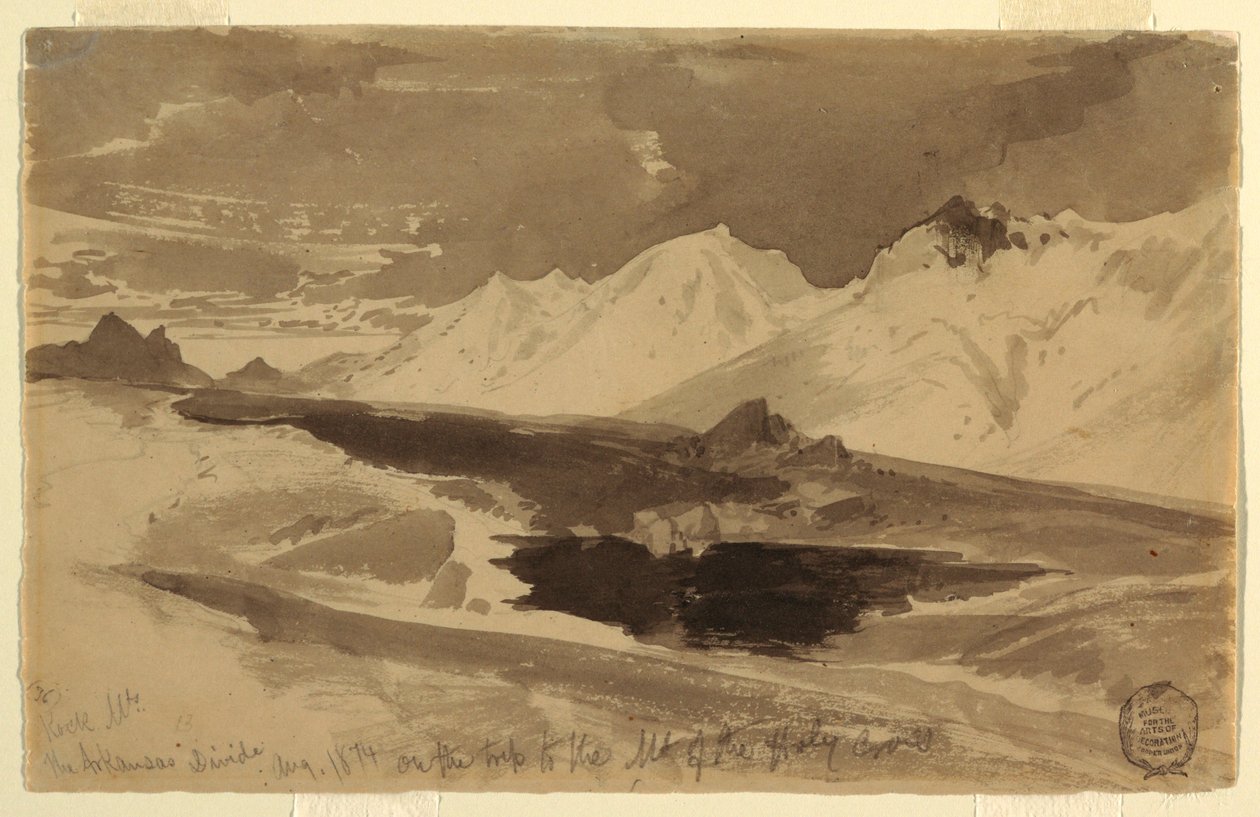 Dibujo, The Arkansas Divide, agosto de 1874 de Thomas Moran