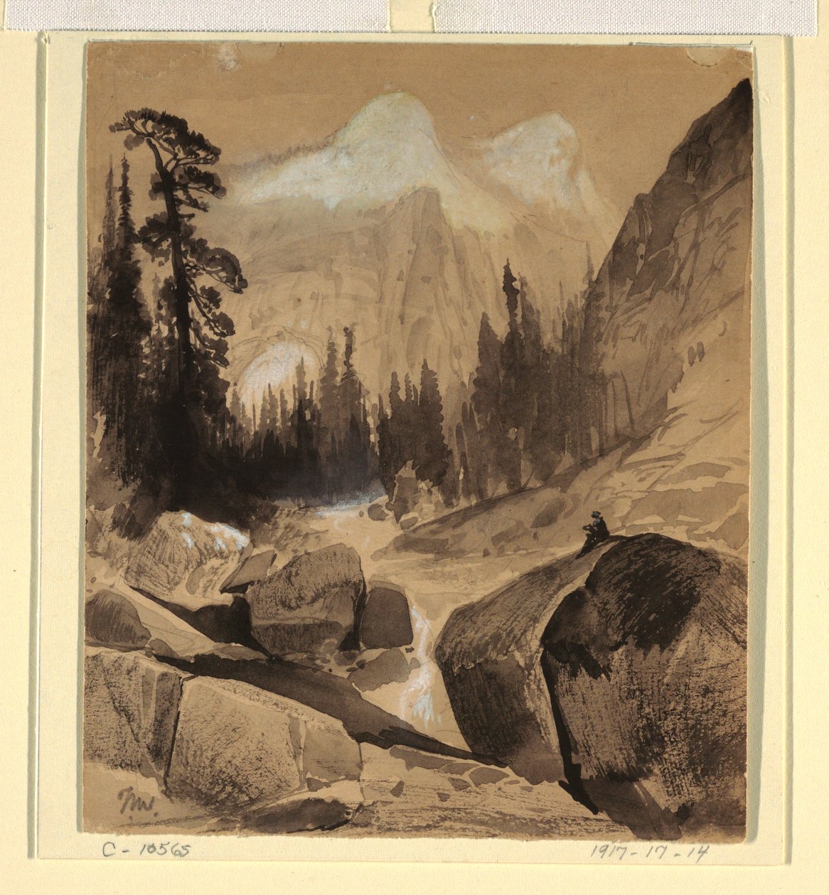 Dibujo, La Cúpula Norte, Yosemite, California, 1872 de Thomas Moran