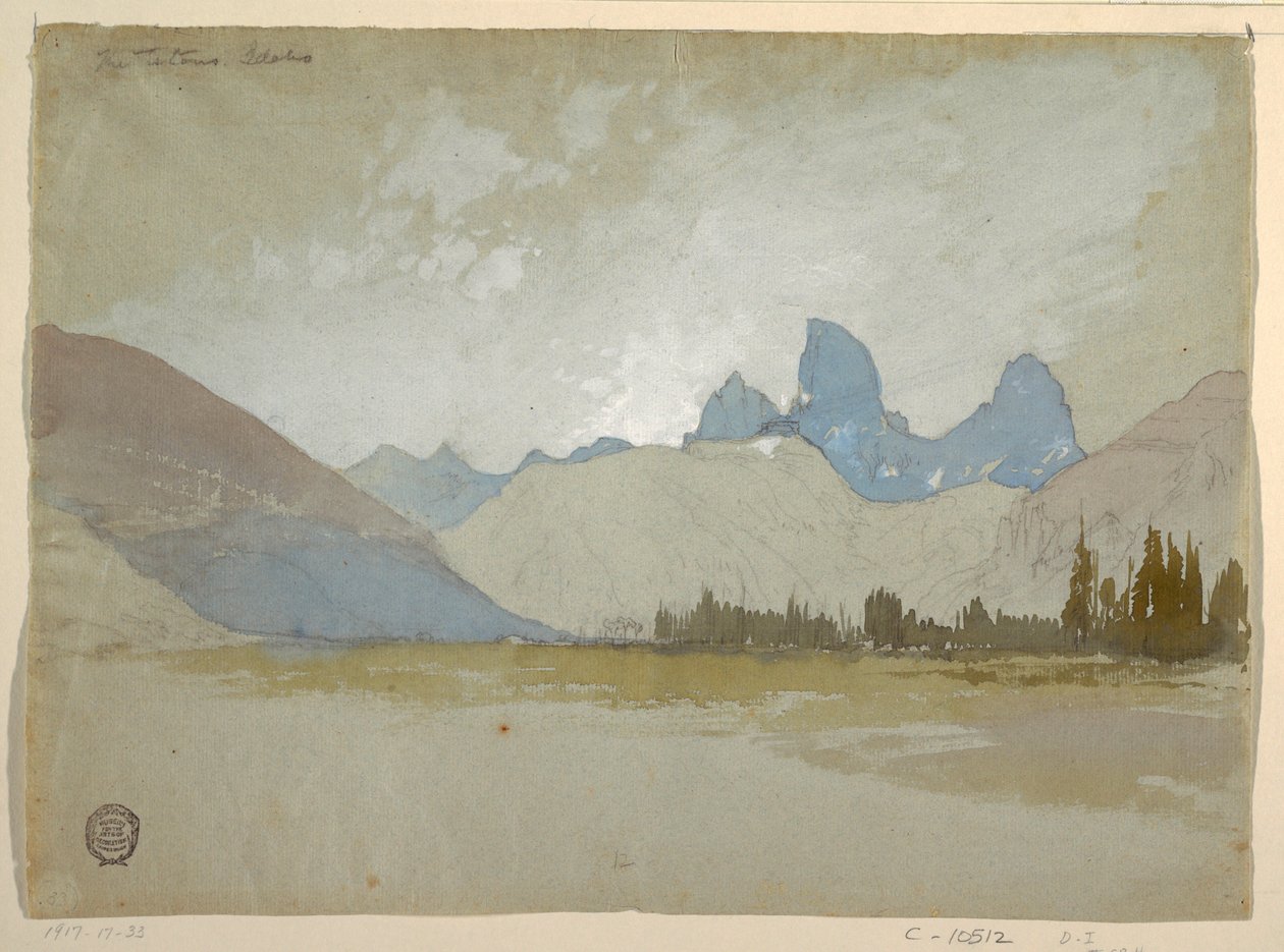 Dibujo, Los Tetons, Idaho, 1879 de Thomas Moran