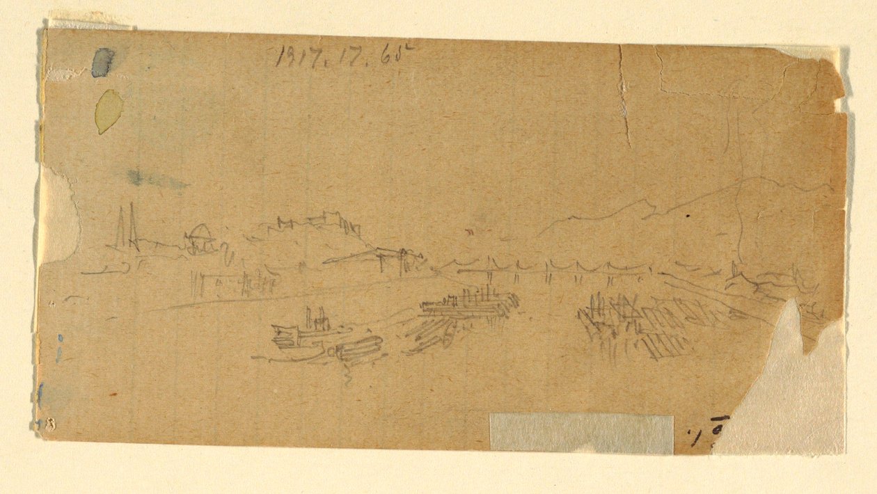 Dibujo, Los Tetons, vistos desde la llanura, 28 de agosto de 1879 de Thomas Moran