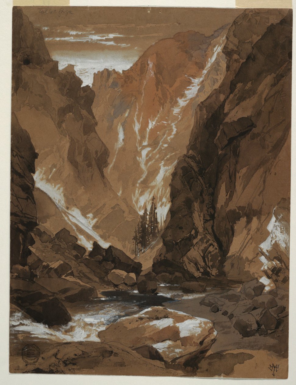 Dibujo, desfiladero del Toltec, Colorado, 1881 de Thomas Moran