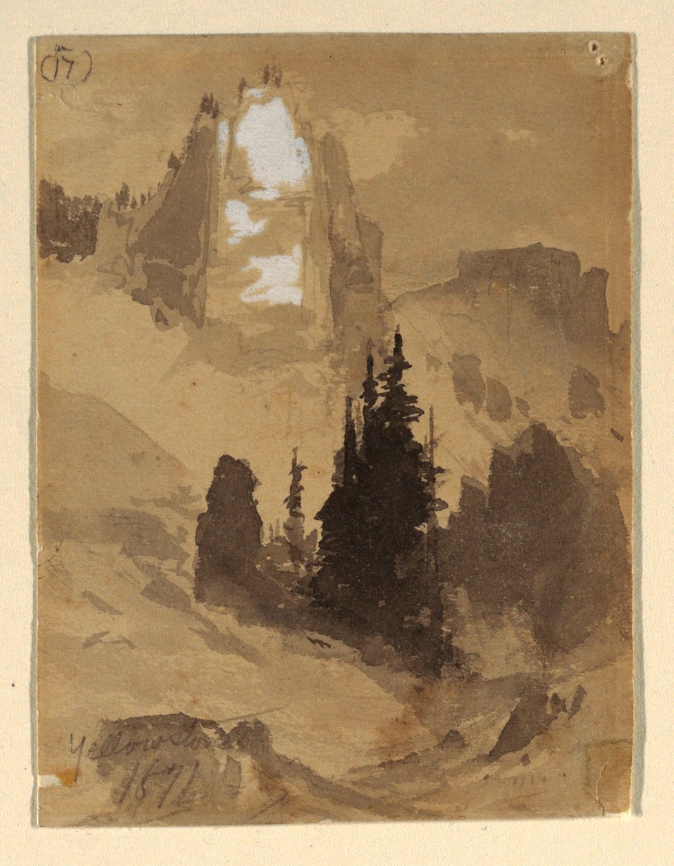 Dibujo, Yellowstone, 1871 de Thomas Moran