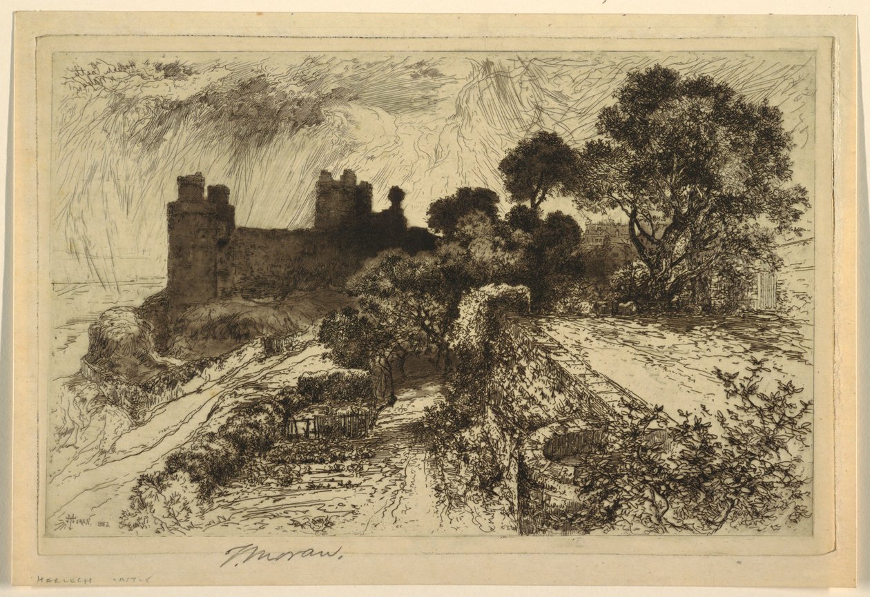 Castillo de Harlech, Gales del Norte de Thomas Moran