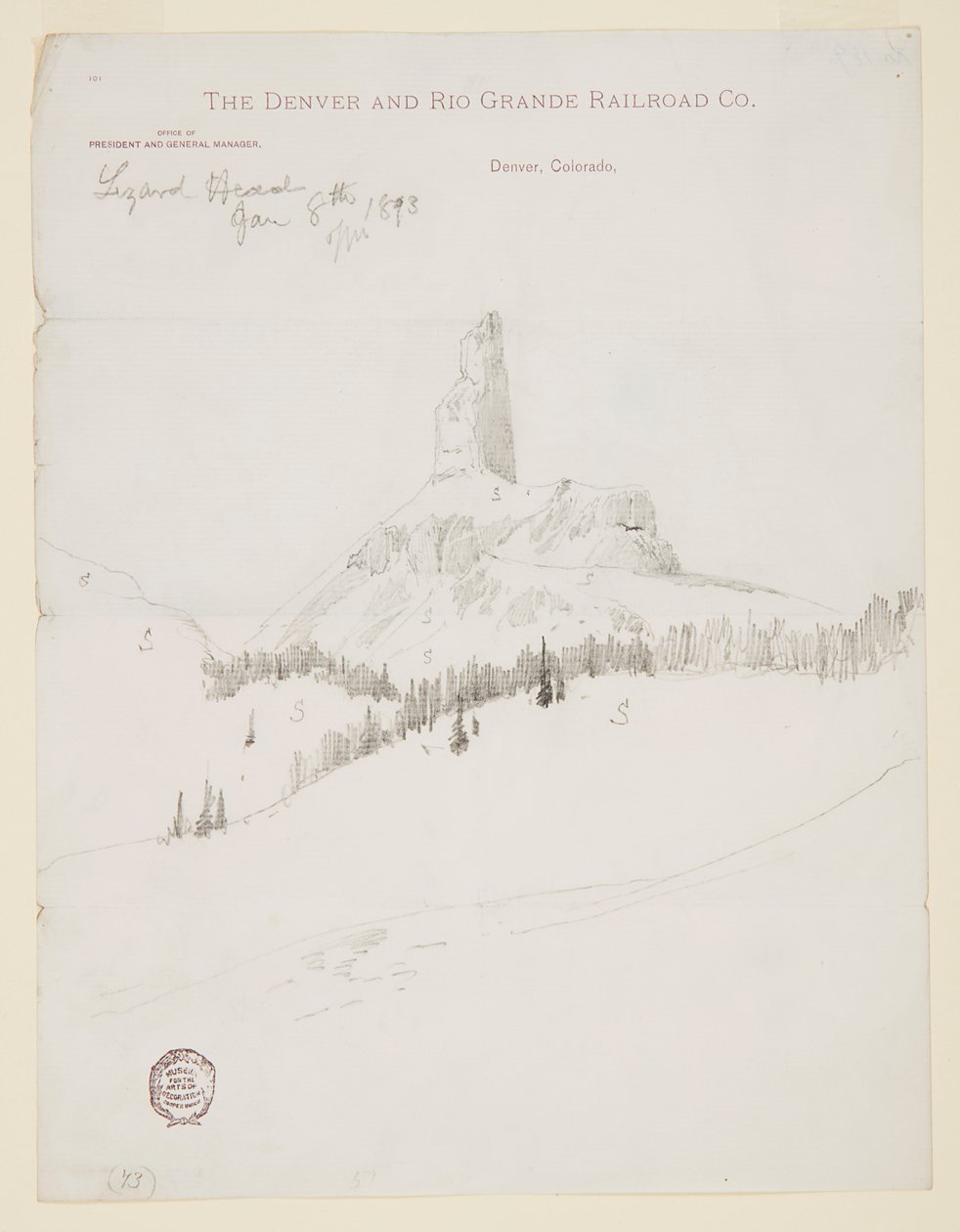 Pico Cabeza de Lagarto, Colorado de Thomas Moran