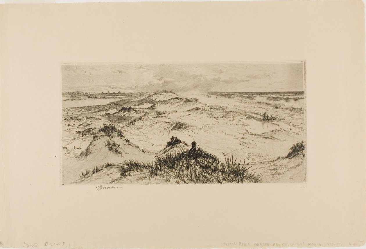 Mirando sobre las dunas de arena - Easthampton de Thomas Moran