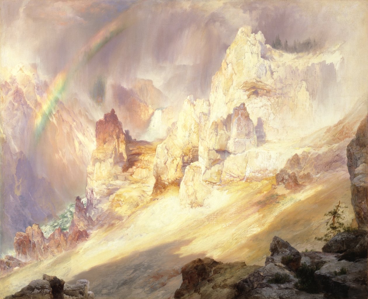 Arcoíris sobre el Gran Cañón del Yellowstone de Thomas Moran