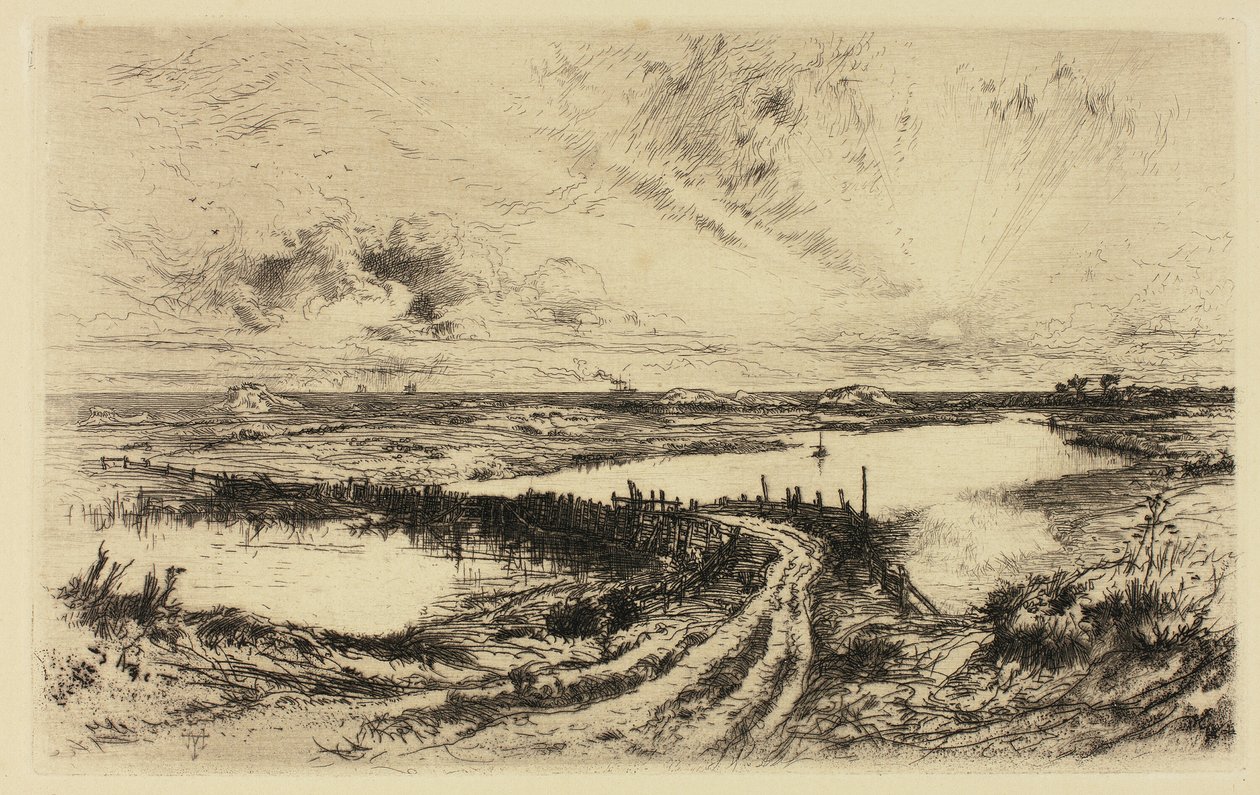 Amanecer—El estanque, East Hampton de Thomas Moran