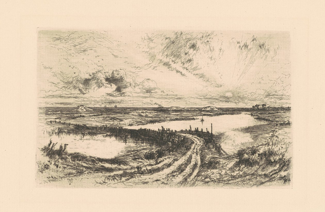 Amanecer—El Estanque, Easthampton, Long Island de Thomas Moran