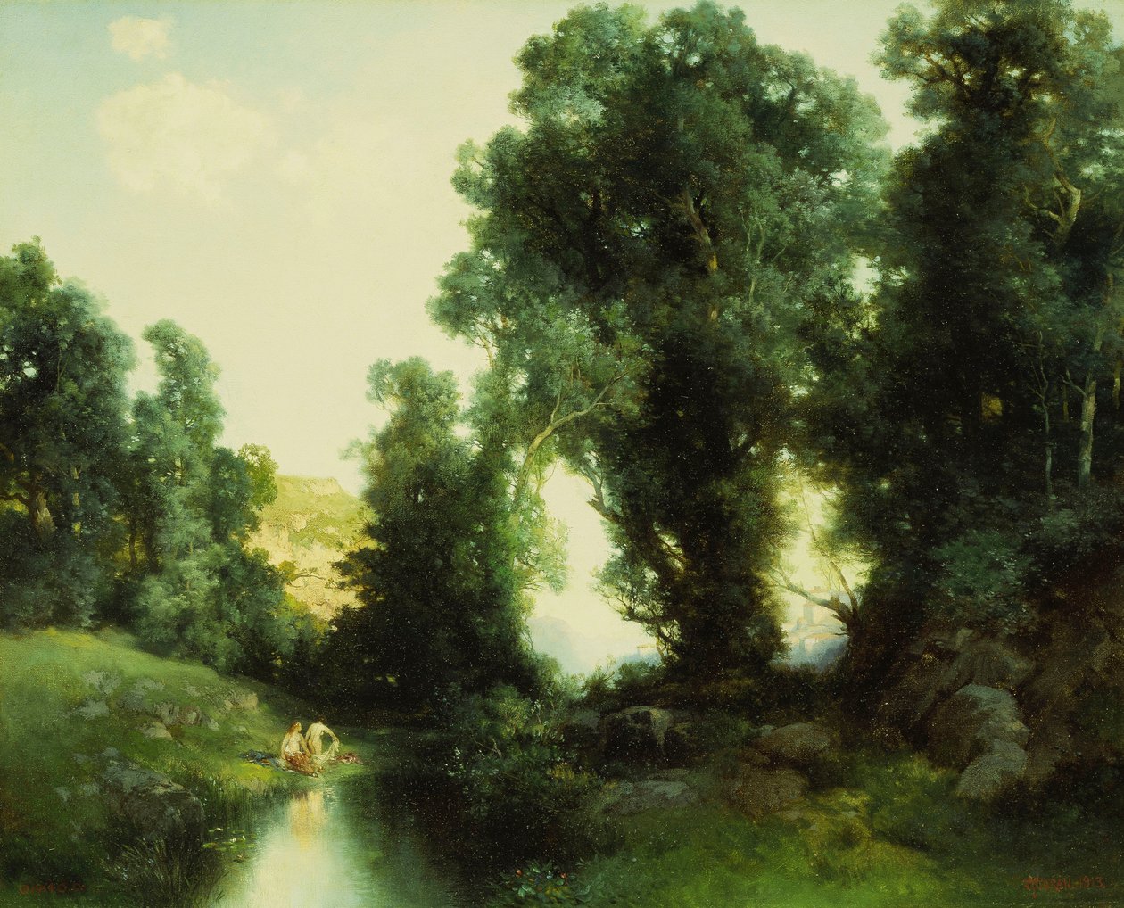 El agujero de baño, Cuernavaca, México, 1913 de Thomas Moran