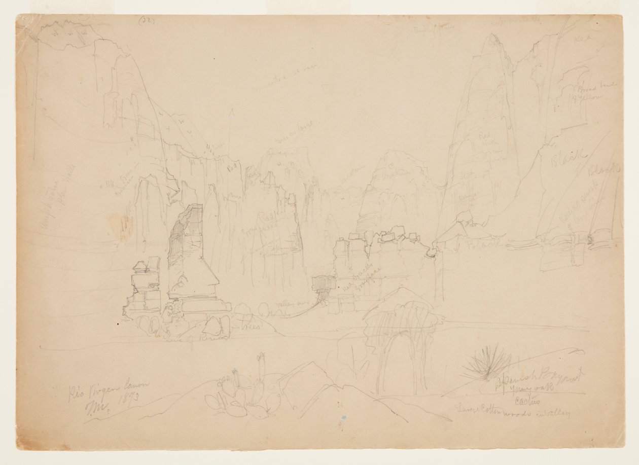 El Cañón del Río Virgen, Sur de Utah de Thomas Moran