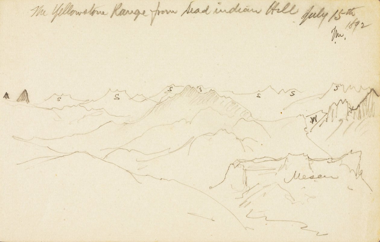 La cordillera de Yellowstone desde Dead Indian Hill de Thomas Moran