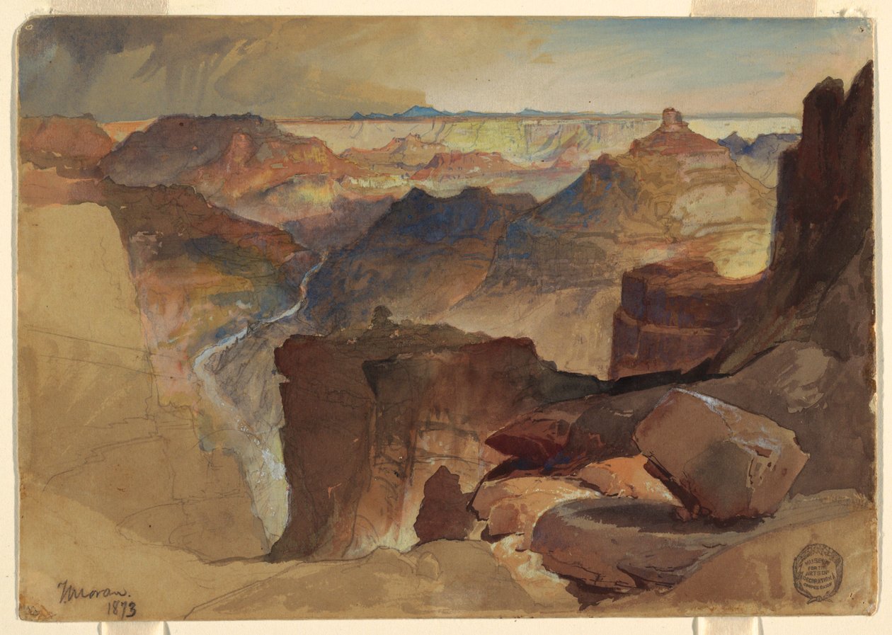 Vista desde el Plateau de Powell, Gran Cañón, Colorado de Thomas Moran