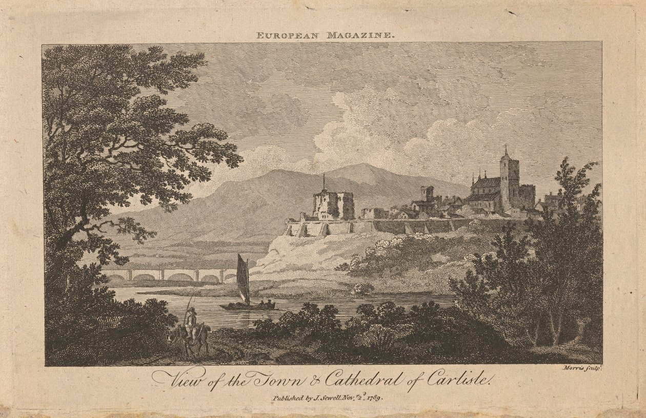 Vista de la ciudad y la catedral de Carlisle de Thomas Morris