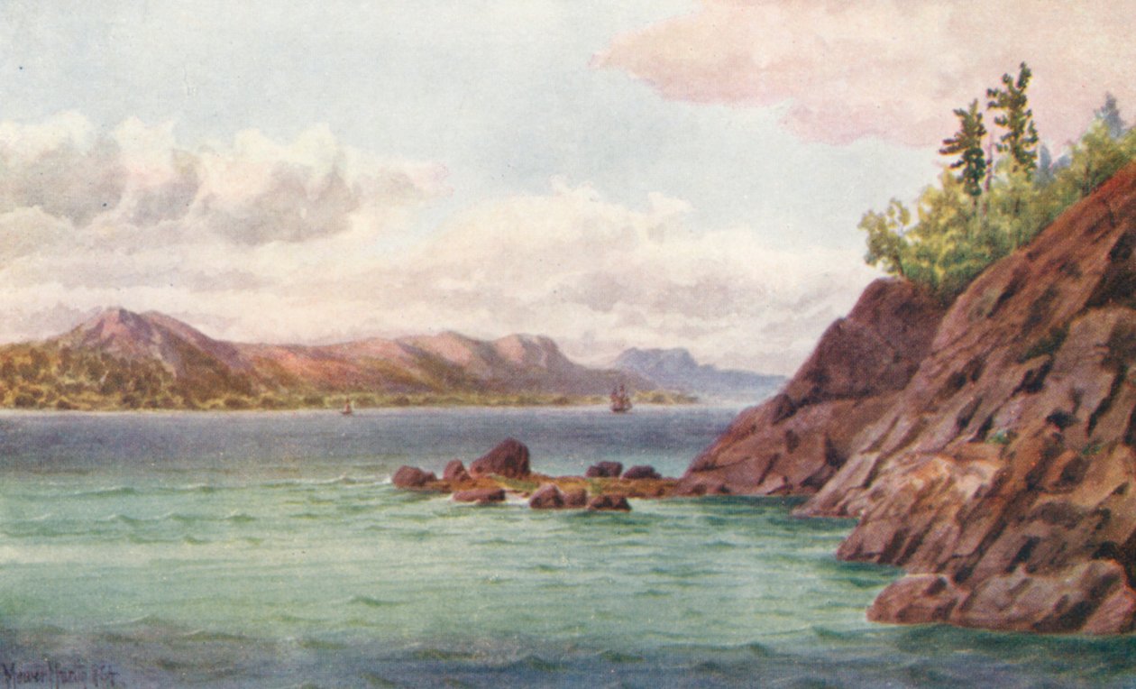 San Lorenzo, cerca de Sillery Cove (litografía en color) de Thomas Mower Martin