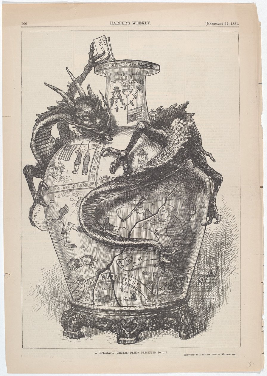 Un diseño diplomático (chino) presentado a EE.UU. de Thomas Nast